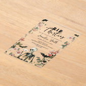 RIP Dertiger Black Skeleton 40ste verjaardagsfeest Acryl Uitnodigingen (Laagn)