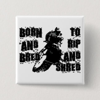 Rip en shred vierkante button 5,1 cm