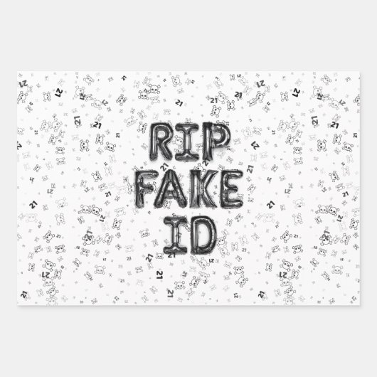 RIP Fake I.D. 21st Birthday Wrapping Papier (Devant)