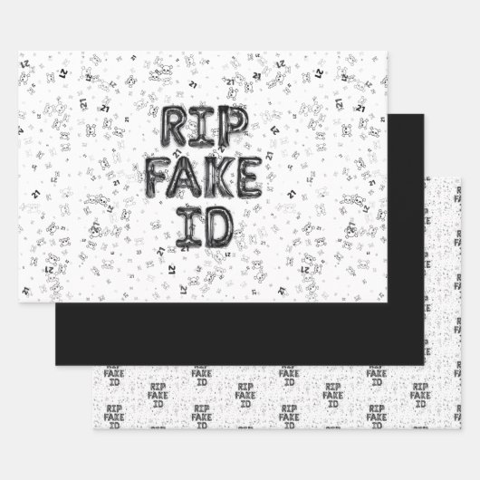 RIP Fake I.D. 21st Birthday Wrapping Papier (Lot)