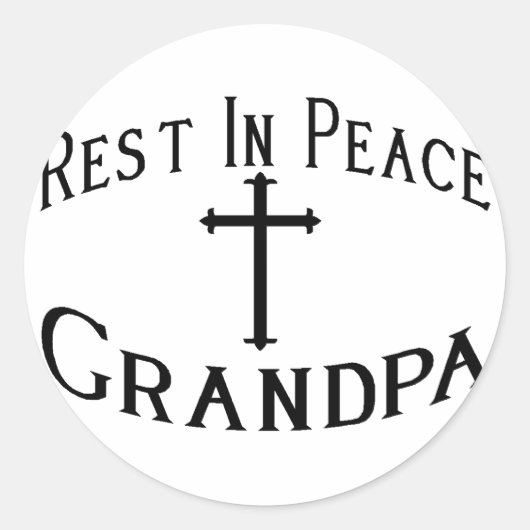 RIP Grandpa Ronde Sticker (Voorkant)