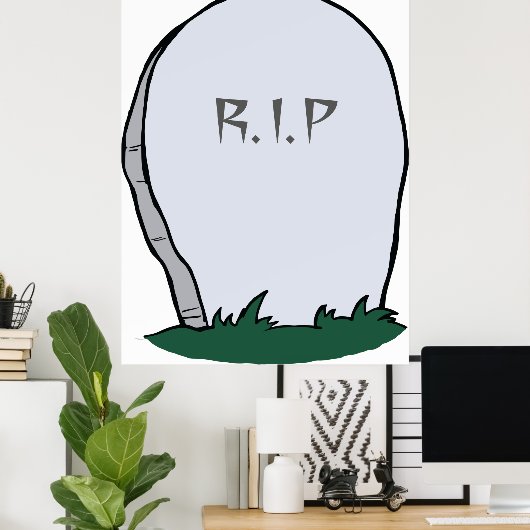 RIP Gravestone Poster (Thuiskantoor)