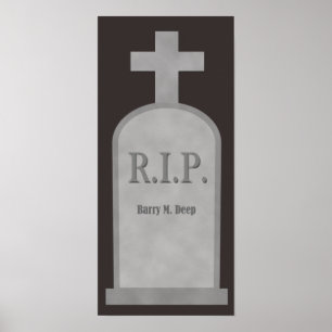 RIP Halloween Barry M. Deep Tombstone Poster