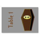 RIP Halloween Coffin of Doom Custom Tablecards Kaart (Voorkant)