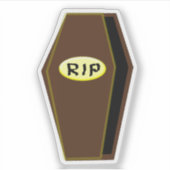 RIP Halloween Coffin of Doom Shaped Sticker (Voorkant)
