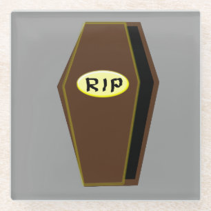 RIP Halloween Coffin van Doom Glazen Onderzetter