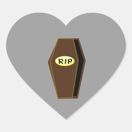 RIP Halloween Coffin van Doom Sickers Hart Sticker (Voorkant)