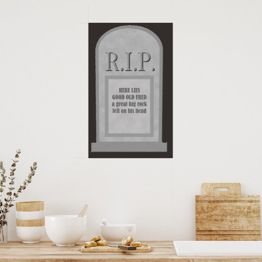 RIP Halloween Hier Lies Fred Tombstone Poster (Keuken)