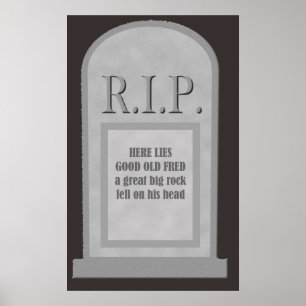RIP Halloween Hier Lies Fred Tombstone Poster