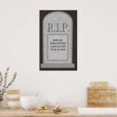 RIP Halloween Ici Est Fred Tombstone Poster (Cuisine)