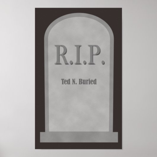 RIP Halloween Tombstone Ted N. Buried Poster (Voorkant)