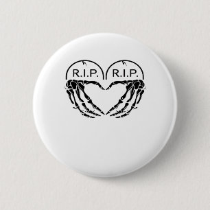 RIP, hartvormig ontwerp gemaakt van grafstenen, en Ronde Button 5,7 Cm