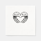RIP, hartvormig ontwerp gemaakt van grafstenen, en Servet (Voorkant)