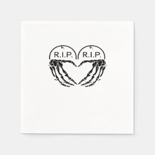 RIP, hartvormig ontwerp gemaakt van grafstenen, en Servet