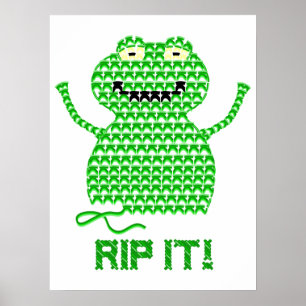 Rip het! Vector Crochet Frog Poster