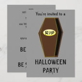 RIP Koffin van partij Doom Halloween Kaart (Voorkant / Achterkant)