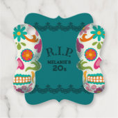 RIP mijn 20s Custom Age Sugar Skulls Verjaardag Bedankjes Labels (Voorkant)