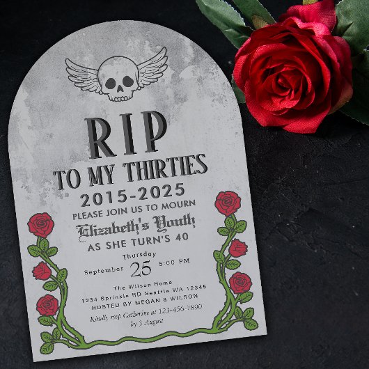 Rip my 30s Gravestone 40th Gothic Verjaardagsfeest Kaart