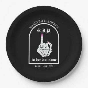 RIP naar haar achternaam Bachelorette Paper Borden Papieren Bordje