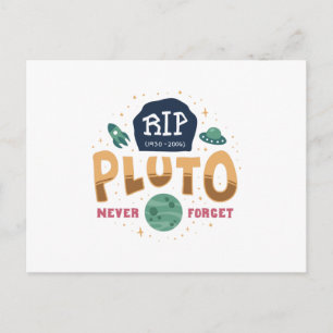 RIP Pluto vergeet nooit Funny Space Universe Shirt Briefkaart