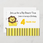 Rip Roarin' Birthday Invitation Kaart (Voorkant / Achterkant)