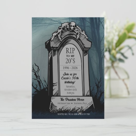RIP to My 20s Birthday Party Kaart (Staand voorkant)