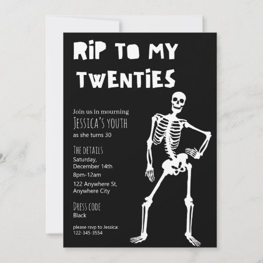 RIP To My Twenties 30th Birthday Party Invitation (Devant)