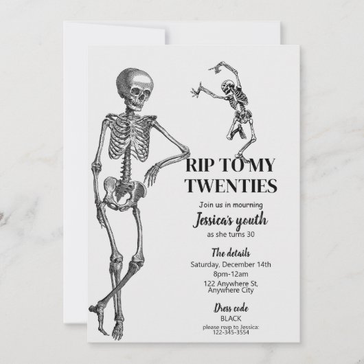 RIP To My Twenties 30th Birthday Party Invitation (Devant)