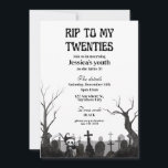 RIP To My Twenties 30th Birthday Party Invitation<br><div class="desc">Fêtez la transition vers une nouvelle décennie avec notre modèle d'invitation "RIP to My Twenties". Ce design numérique capte l'essence de l'humour et de la nostalgie, ce qui le rend parfait pour une célébration mémorable. Dites adieu à votre esprit d'une vingtaine d'années et bienvenue aux aventures passionnantes qui vous attendent....</div>