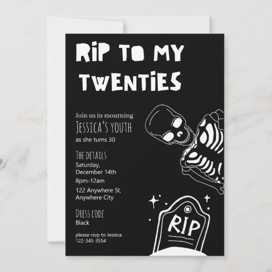 RIP To My Twenties 30th Birthday Party Invitation (Devant)