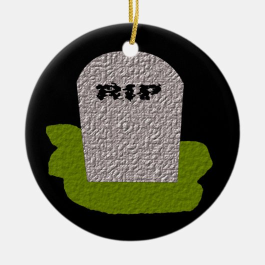 RIP Tombstone Happy Halloween Custom Keramisch Ornament (Voorkant)