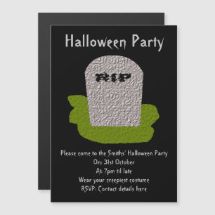 RIP Tombstone Magnetic Party nodigt uit Magnetische Uitnodiging