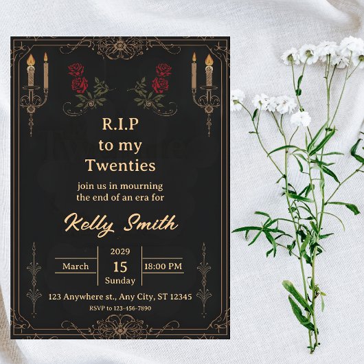 RIP Twenties Fun 30th Birthday Invitation