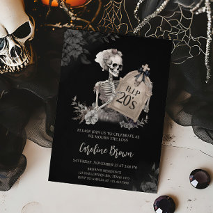 RIP Twenties Gothic Skull Verjaardag Uitnodiging