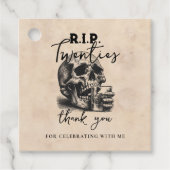 RIP Twenties Schedel Verjaardag Bedankt Bedankjes Labels (Voorkant)