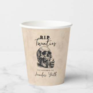RIP Twenties Vintage Skull Funny Birthday Party Papieren Bekers
