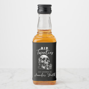 RIP Twintiger Whiskey Gotische Schedel Verjaardags Likeurfles Etiket