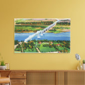 Rip Van Winkle Bridge over Hudson Canvas Afdruk (Insitu (Woonkamer))