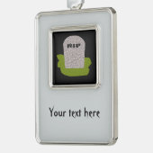 RIP versiering van grafsteen Verzilverd Kader Ornament (Links)