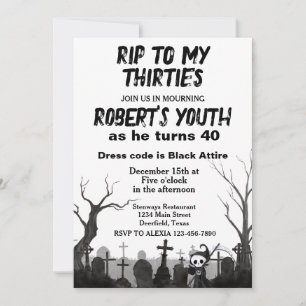 RIP voor mijn dertiger jaren of een verjaardagsfee Kaart
