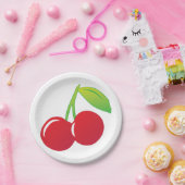 Ripe Bright Red Cherries Papieren Bordje (Feest)