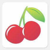 Ripe Bright Red Cherries Vierkante Sticker (Voorkant)