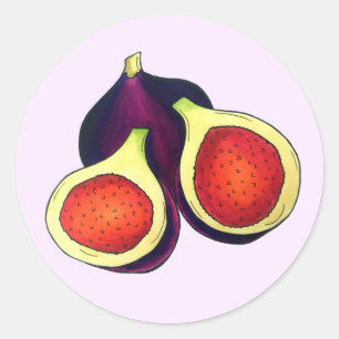 Ripe Fresh Summer Figres Fig Tree Food Cooking Ronde Sticker