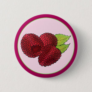 Ripe Fresh Summer Red Frafrabes Fruit Berry Ronde Button 5,7 Cm