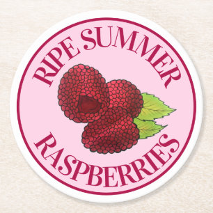 Ripe Fresh Summer Red Frafrabes Fruit Berry Ronde Kartonnen Onderzetter
