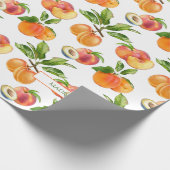 Ripe perziken, abrikozen en pompelmoezen cadeaupapier (Hoek)