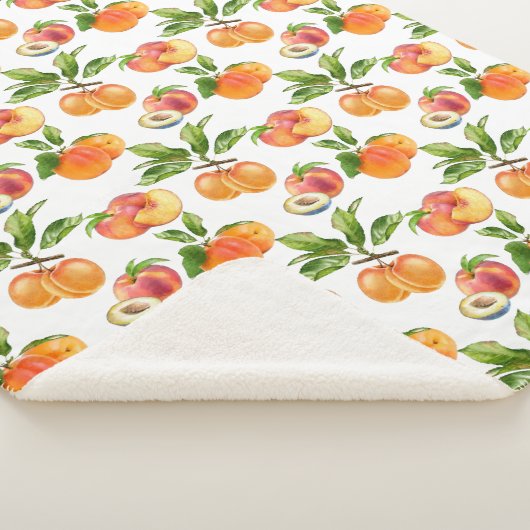 Ripe perziken, abrikozen en pompelmoezen sherpa deken (3/4)