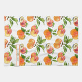 Ripe perziken, abrikozen en pompelmoezen theedoek (Horizontaal)