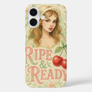 Ripe & Ready Zomer Boho Bloemig Kersen Meisje  iPhone 16 Hoesje