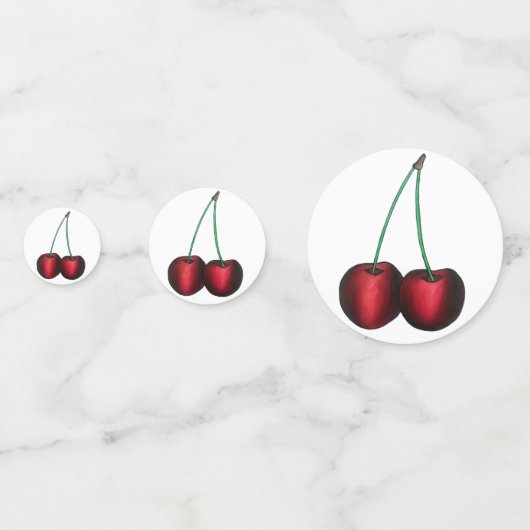 Ripe Red Cherry Cherry Summer Stone Fruit Foodie Confetti (Achterkanten)
